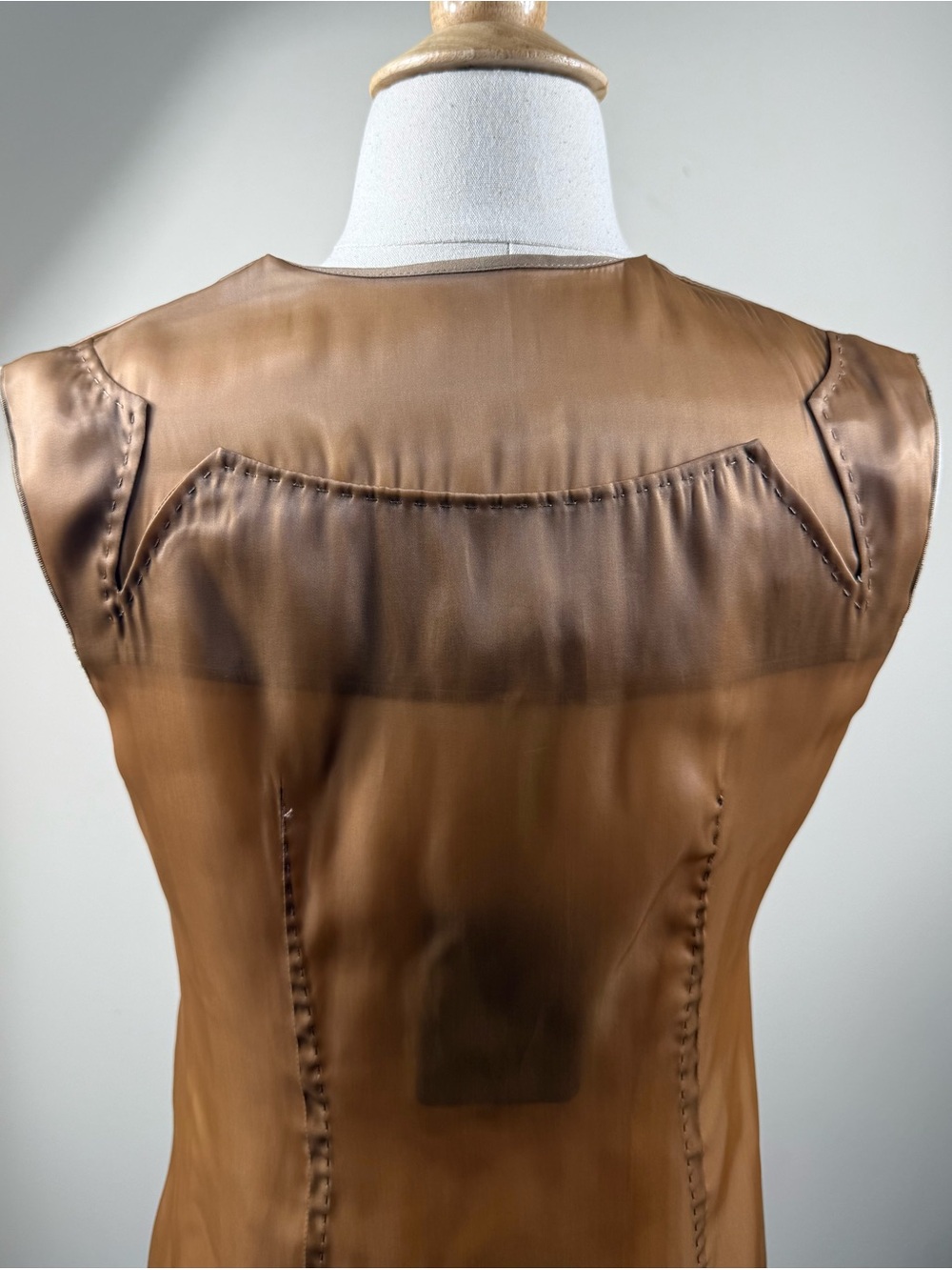 Costume National Italian Designer Sheer Silk-Blend Belted Midi Dress EU 40 - Picture 4 of 6